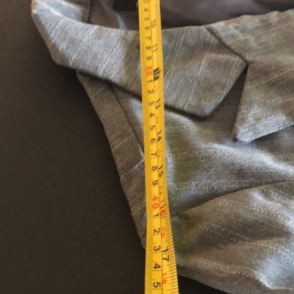 Blazer Size L Gray Pinstriped Long Sleeve 1 Button in Front - Picture 10 of 11